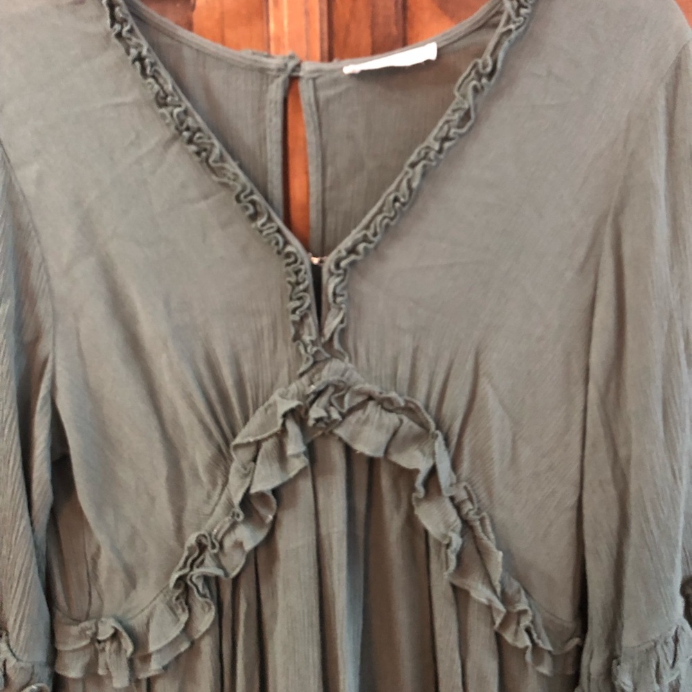 Green Ruffled Dress - Picture 2 of 5